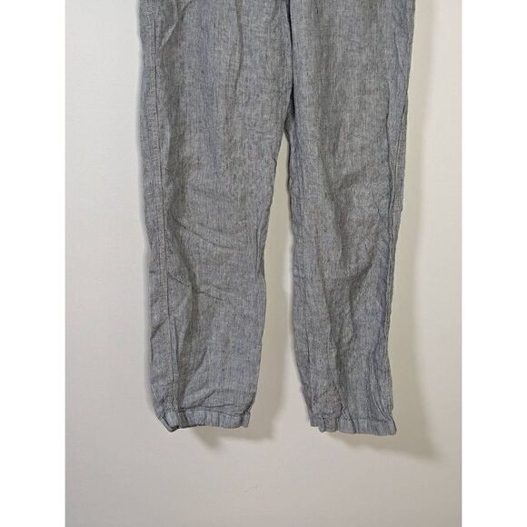 Allen Allen USA Stiped Linen Drawstring Wide Leg Pants - Size M - Picture 3 of 9